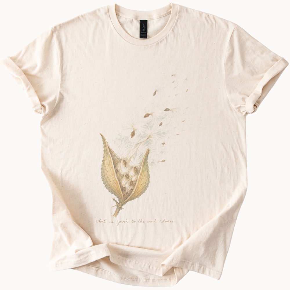 Botanical Seed Pod Graphic Tee Peaceful Nature Illustration